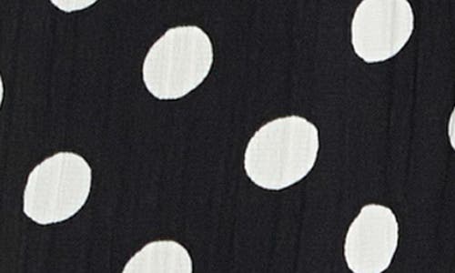 Shop English Factory Textured Dot Camp Shirt In Black/ivory