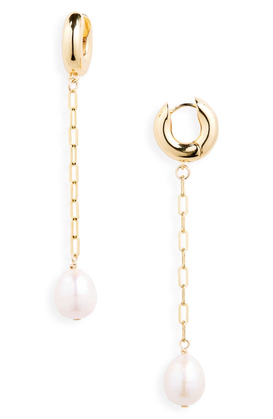 Shop Eliou Lillie Freshwater Pearl Drop Earrings In Gold/ Pearl
