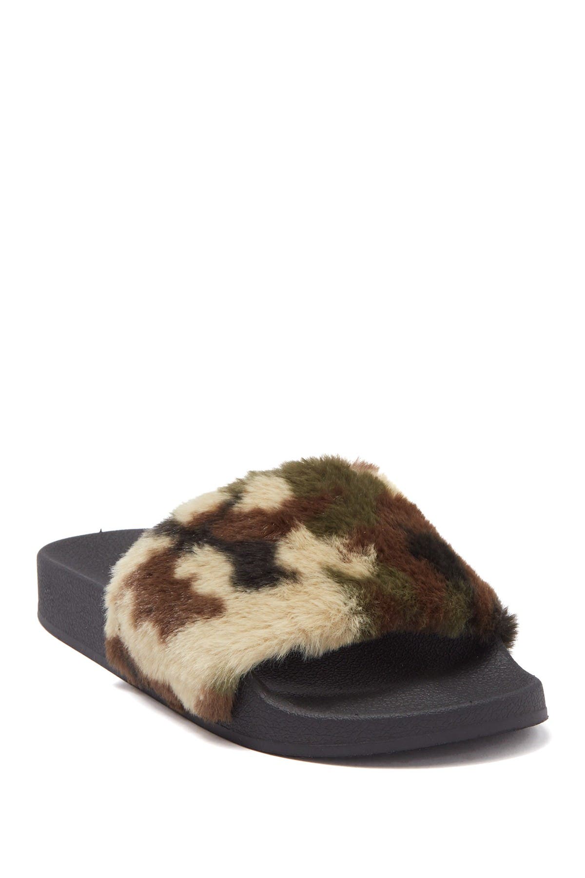 steve madden softey faux fur slide