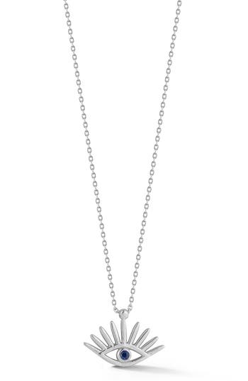 Sphera Milano Cz Evil Eye Pendant Necklace In Silver