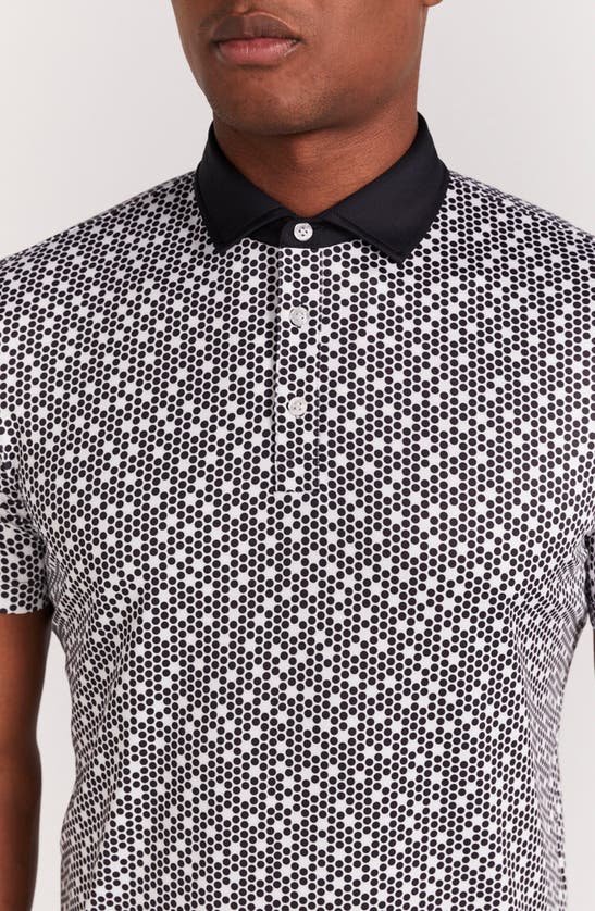 Shop Redvanly Clyde Dot Print Polo In Black