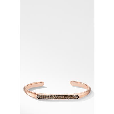 David Yurman Streamline 18K Rose Gold Cuff Bracelet With Cognac Diamonds