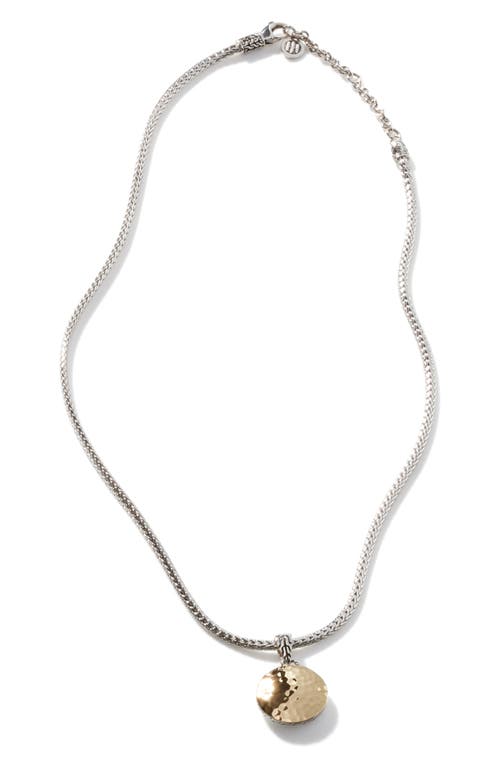 John Hardy Palu Round Hammered Pendant Necklace in Silver at Nordstrom, Size 18