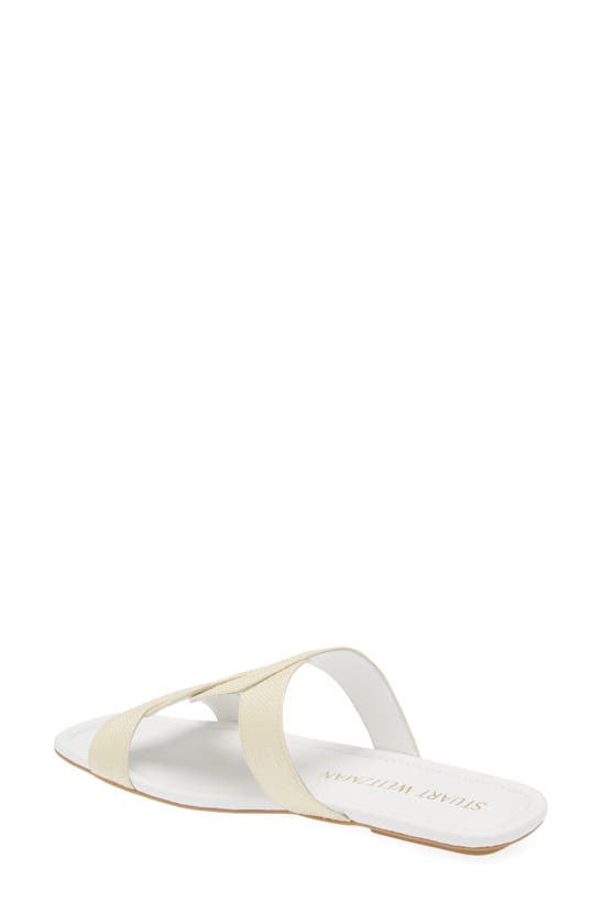 Shop Stuart Weitzman Ibiza Slide Sandal In White/ Natural