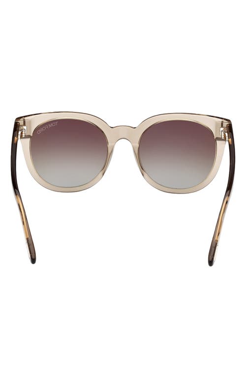 Shop Tom Ford Moira 53mm Gradient Butterfly Sunglasses In Transparent Oyster/brown Blue