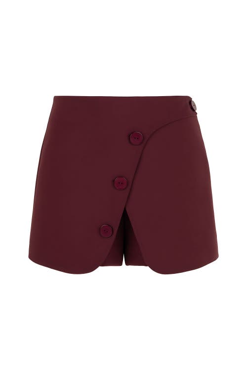 Shop Nocturne Button-designed Shorts In Burgundy