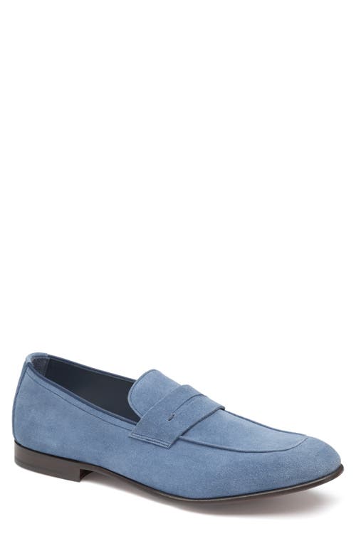 JOHNSTON & MURPHY COLLECTION Taylor Moc Toe Penny Loafer Denim Italian Suede at Nordstrom,