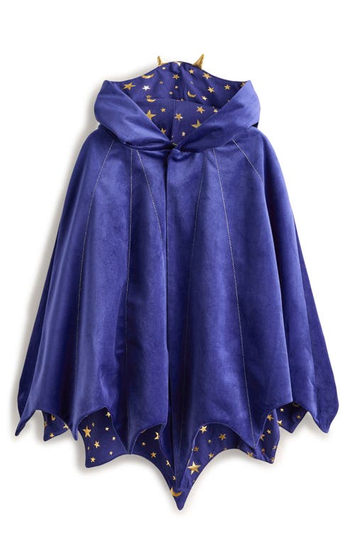 Shop Mini Boden Kids' Bat Fancy Halloween Velour Hooded Cape In Starboard Bat