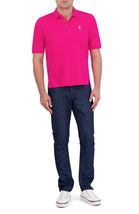 Shop Robert Graham The Player Solid Cotton Jersey Polo In Magenta