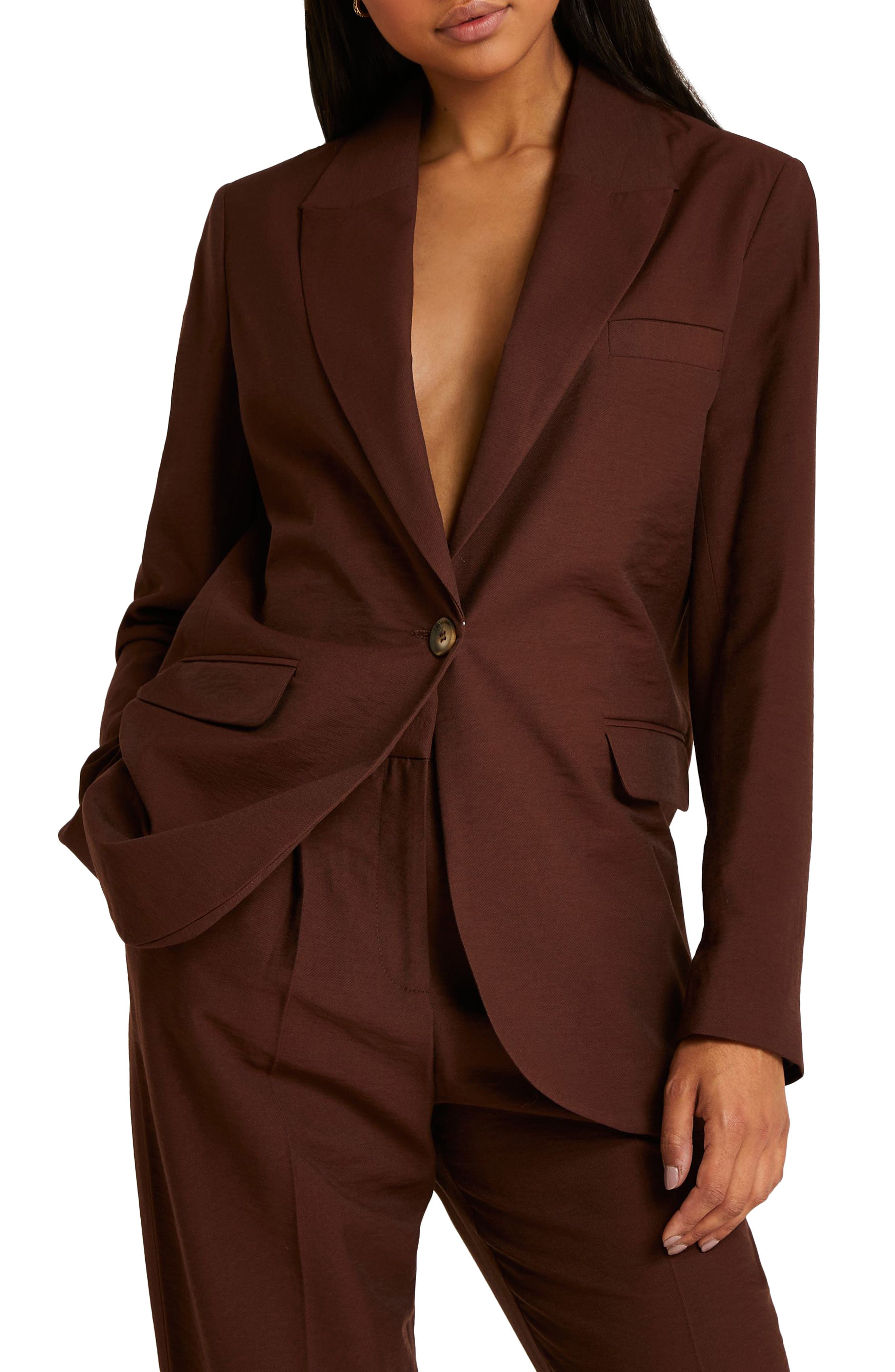 brown suit jacket womens