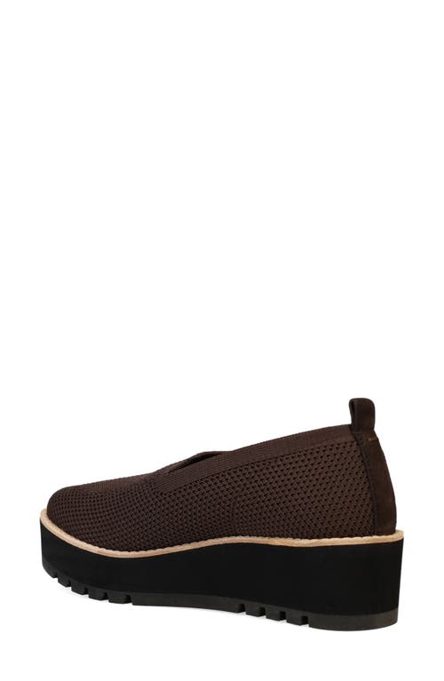 Shop Eileen Fisher Ergos Platform Knit Slip-on Shoe In Chocolate