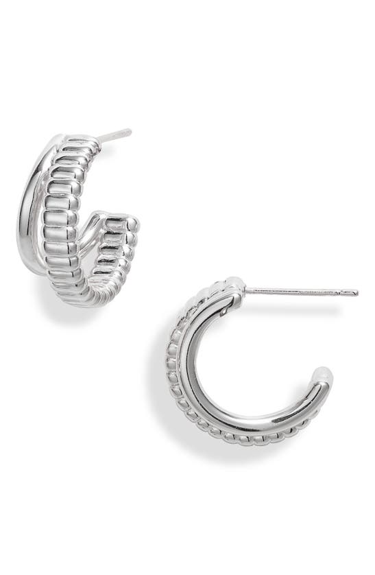 Shop Kendra Scott Layne Double Huggie Hoop Earrings In Silver
