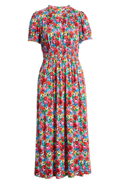 Shop Boden Floral Ruched Jersey Midi Dress In Multi Wild Poppy
