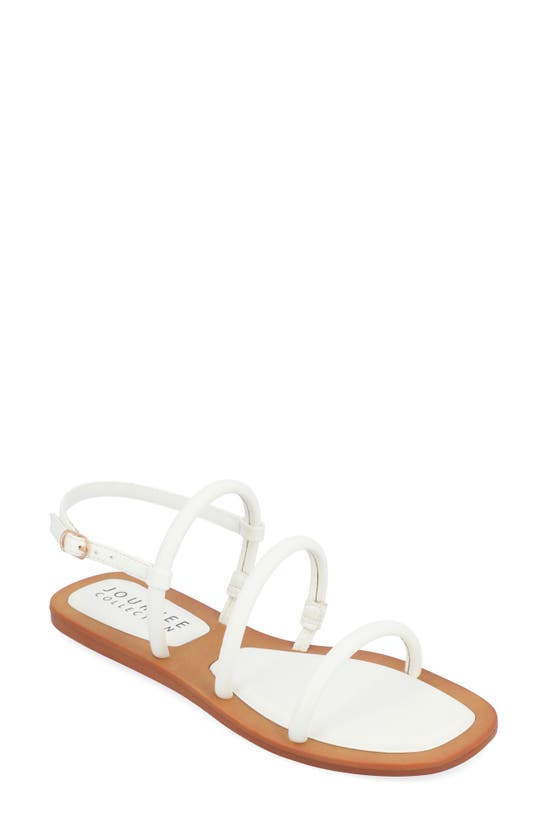 Journee Collection Karrio Tru Comfort Slingback Flat Sandal In White