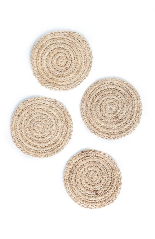 Tallo De Olivo Fique Spiral Coasters Set Of 4 In Natural