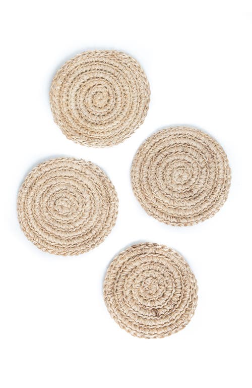 Shop Tallo De Olivo Fique Spiral Coasters Set Of 4 In Natural