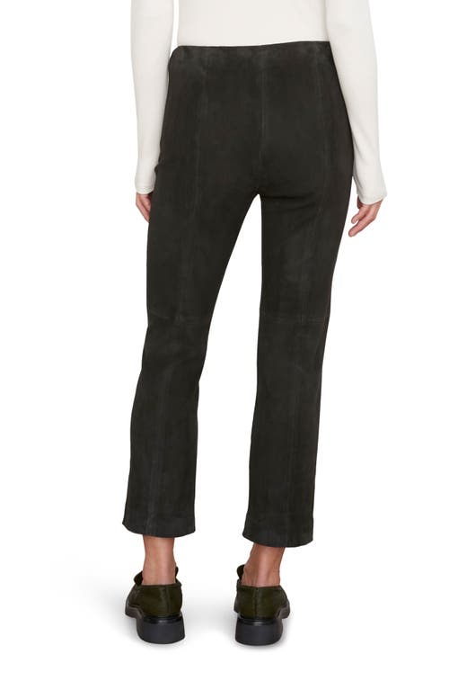 Shop Vince Geniune Suede Crop Flare Pants In Black Leaf