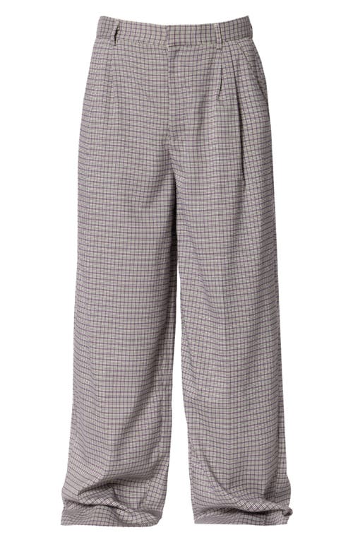 Mnml Pleated Wide Leg Cotton Pants In Taupe