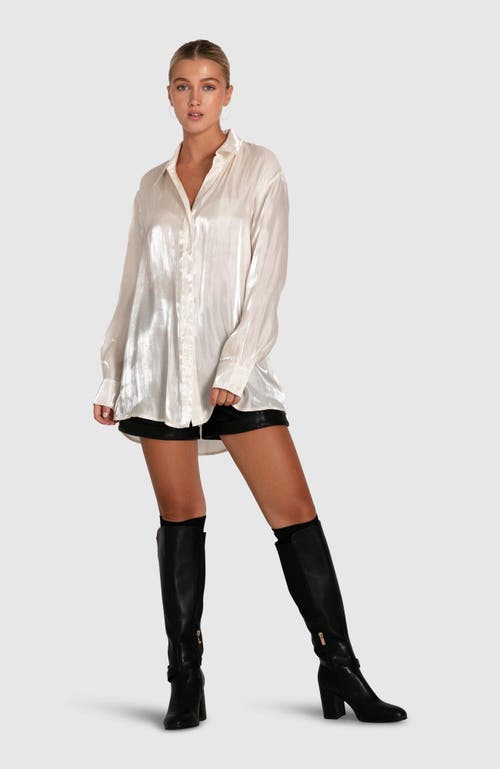 Belle & Bloom Back To You Irredescent Shirt In White