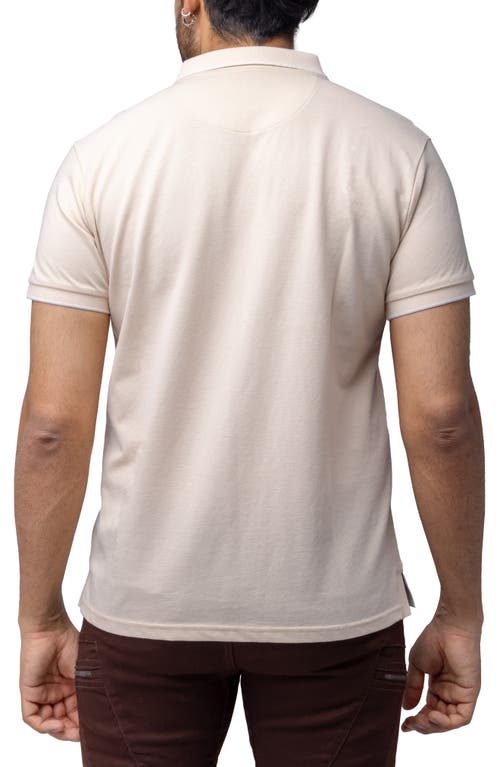 X-ray Men's Short Sleeve Pieced Pique Tipped Polo In Sand