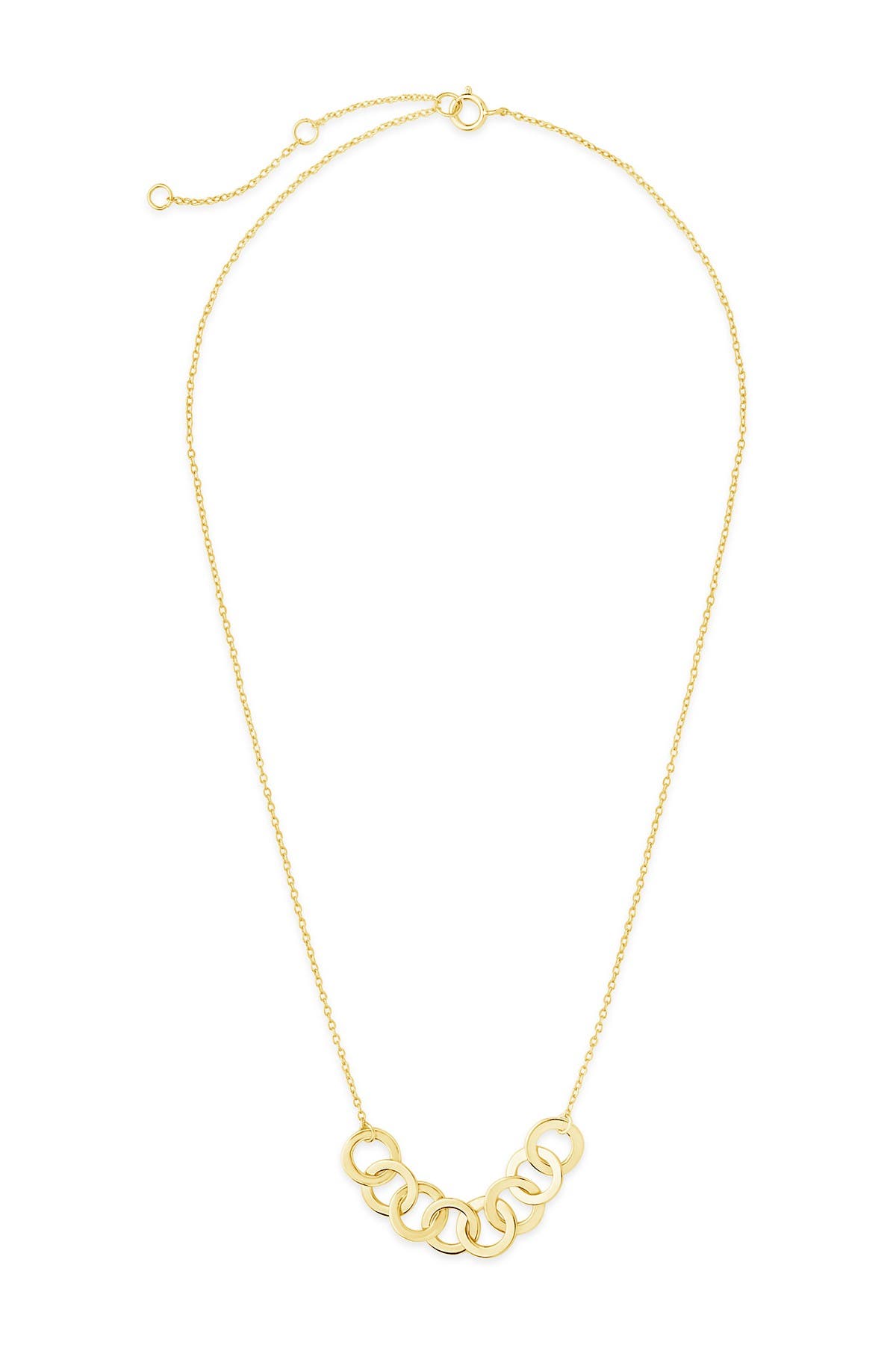 silver linked circle necklace