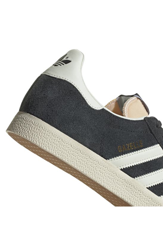 Shop Adidas Originals Gazelle Sneaker In Carbon/ Off White/ Cream White