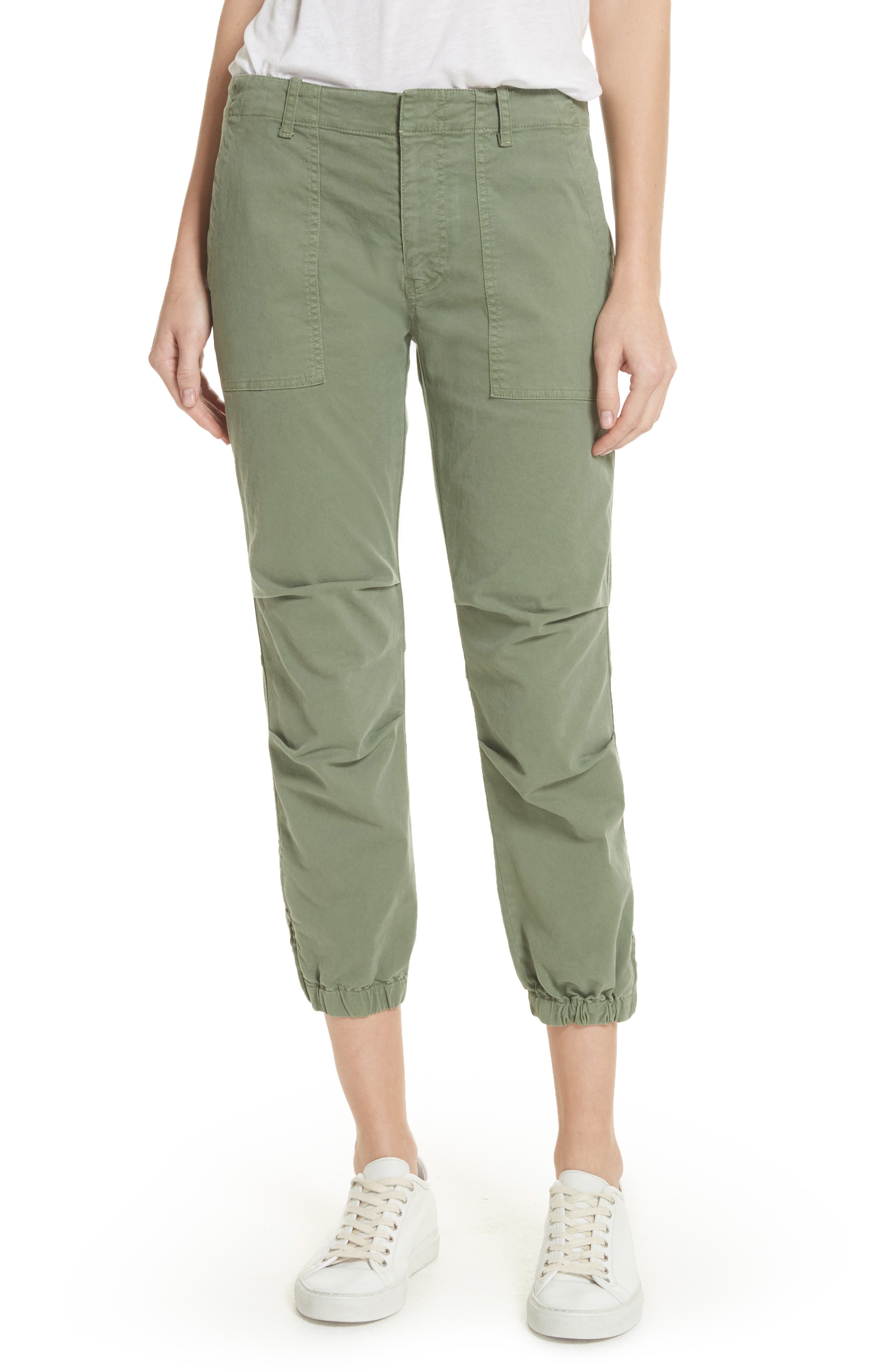 Women's Nili Lotan Stretch Cotton Twill Crop Military Pants, 0 - Green Women's Nili Lotan Stretch Cotton Twill Crop Military Pants, 0 - Green