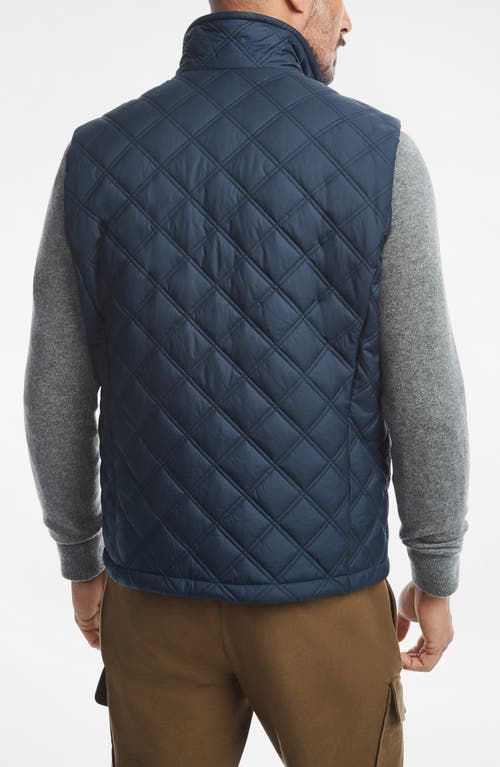 Shop Brooks Brothers Water Repellent Diamond Quilted Vest In Navy Blazer