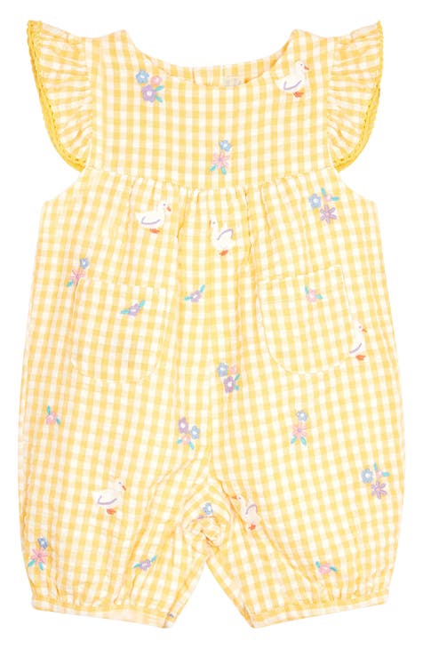 Duck Embroidered Gingham Romper (Baby)
