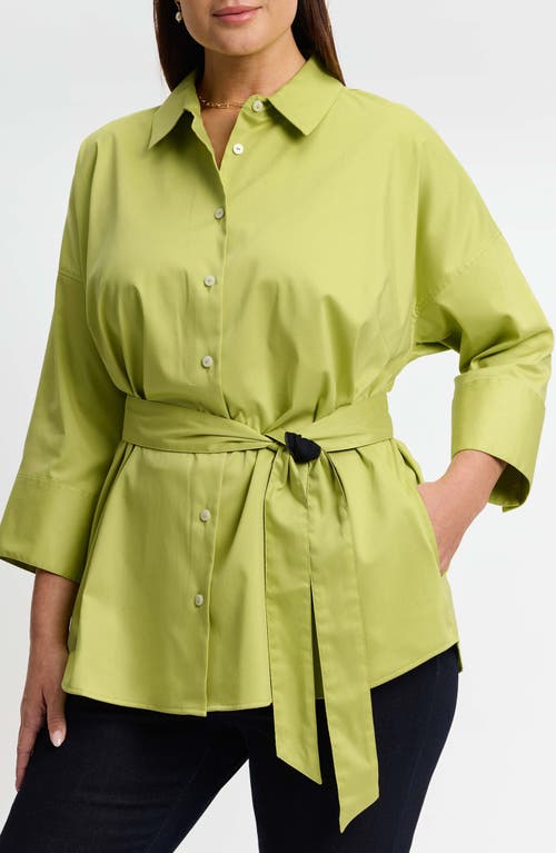 Shop Foxcroft Avery Stretch Button-up Shirt In Green