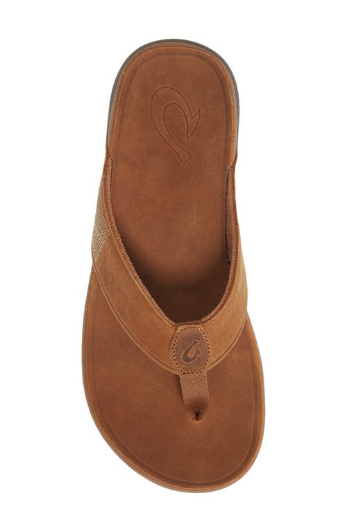 Shop Olukai Tuahine Waterproof Flip Flop In Toffee/toffee