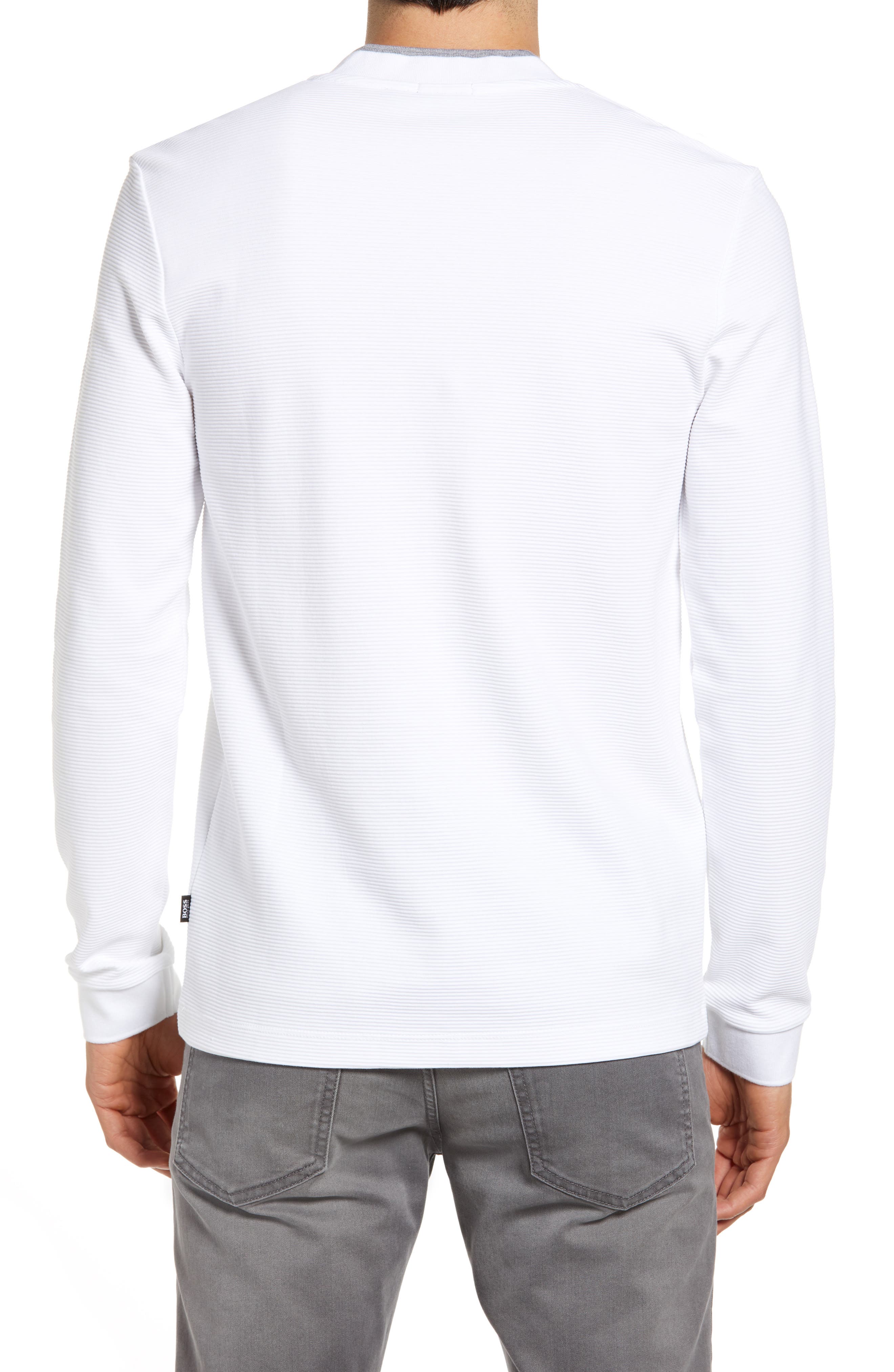 hugo boss white long sleeve t shirt