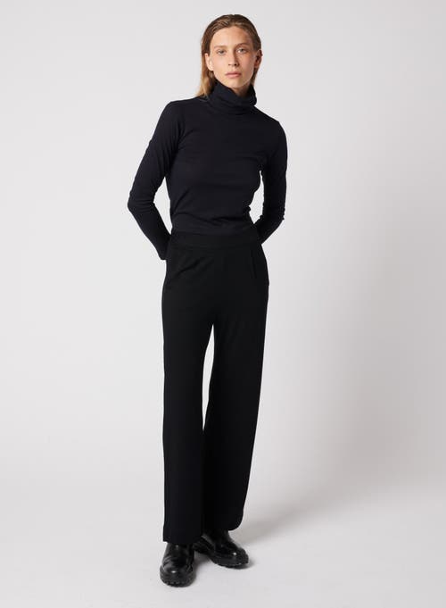 Shop Majestic Filatures Soft Touch Long Sleeve Turtleneck In Noir