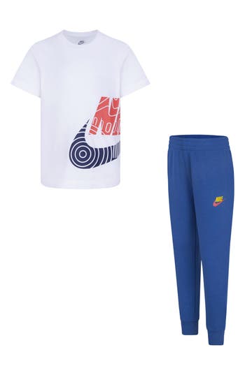 Nike Kids' Trend Tracker T-shirt & Pants Set In White