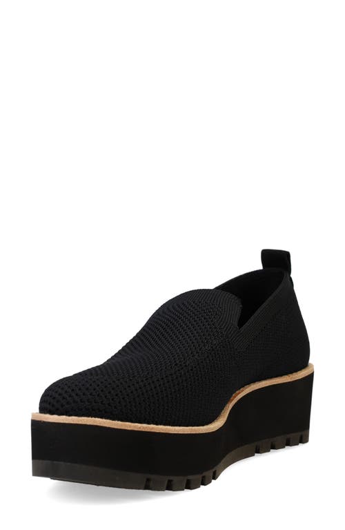 Shop Eileen Fisher Ergos Platform Knit Slip-on Shoe In Black