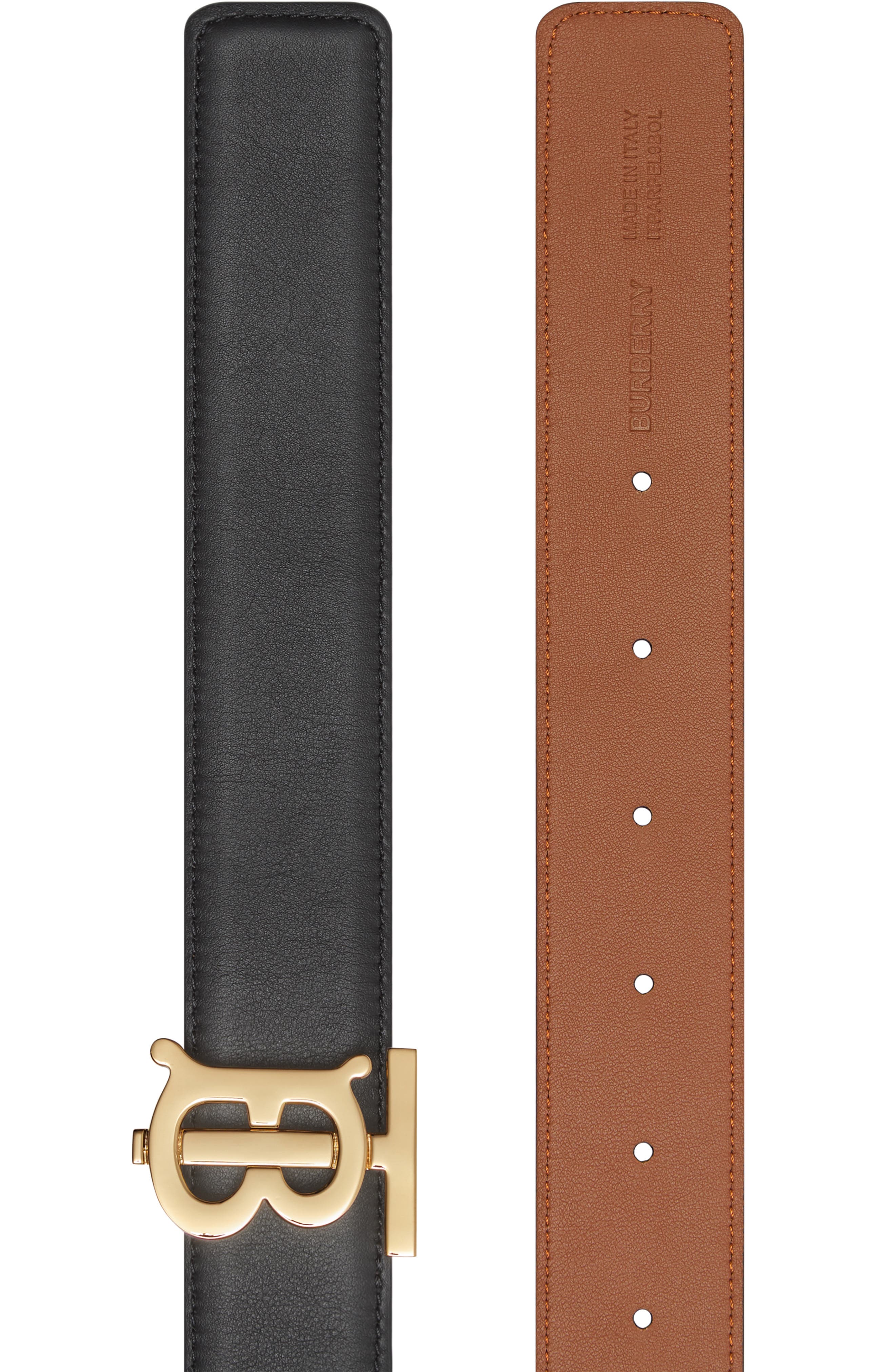 reversible monogram motif leather belt