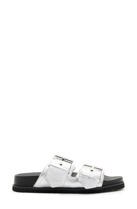 Shop Allsaints Sian Slide Sandal In Metallic Silver