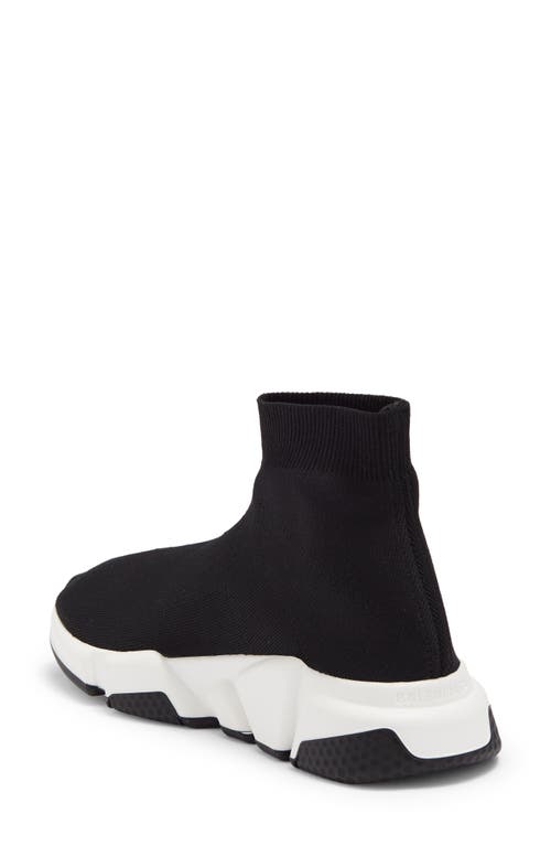 Balenciaga Speed Lt Logo-print Stretch-knit High-top Sneakers In Black/white/black