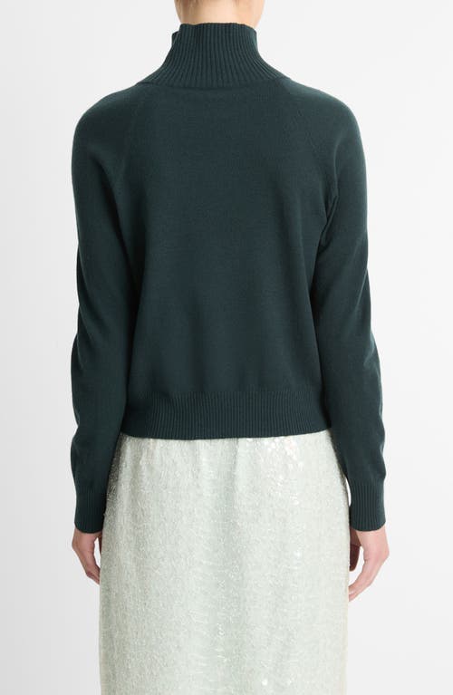 Shop Vince Wool Blend Turtleneck Sweater In Sea Onyx