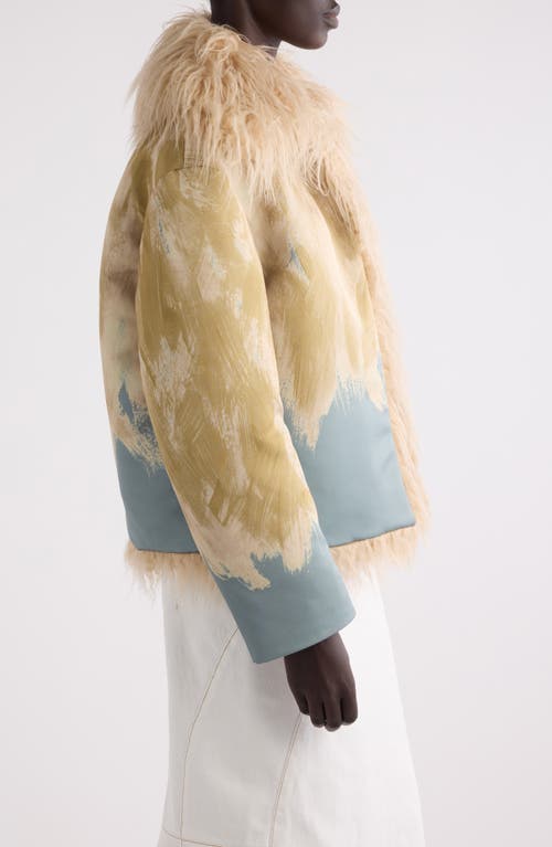 Shop Dries Van Noten Vonda Faux Fur Lined Jacket In Beige