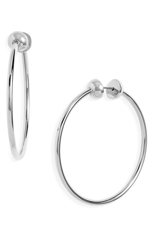 Small Icon Hoop Earrings in High Polish Silver