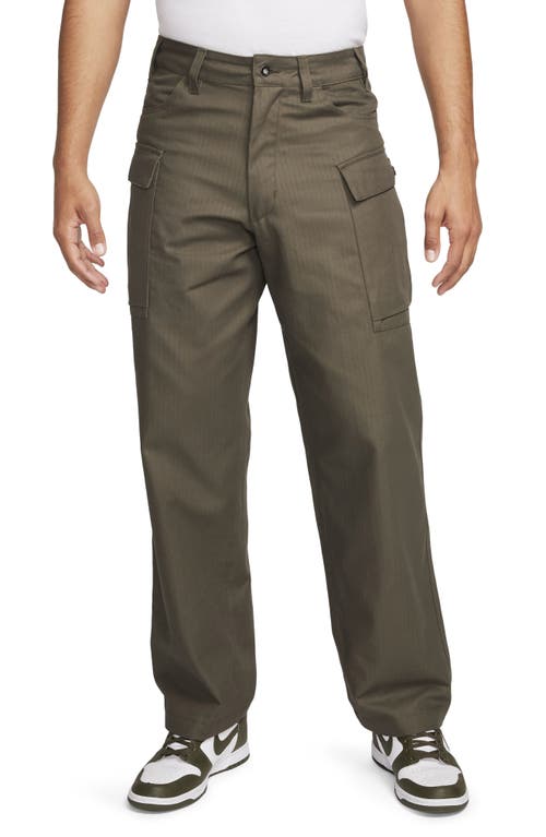 Shop Nike Life Herringbone Cargo Pants In Cargo Khaki/cargo Khaki