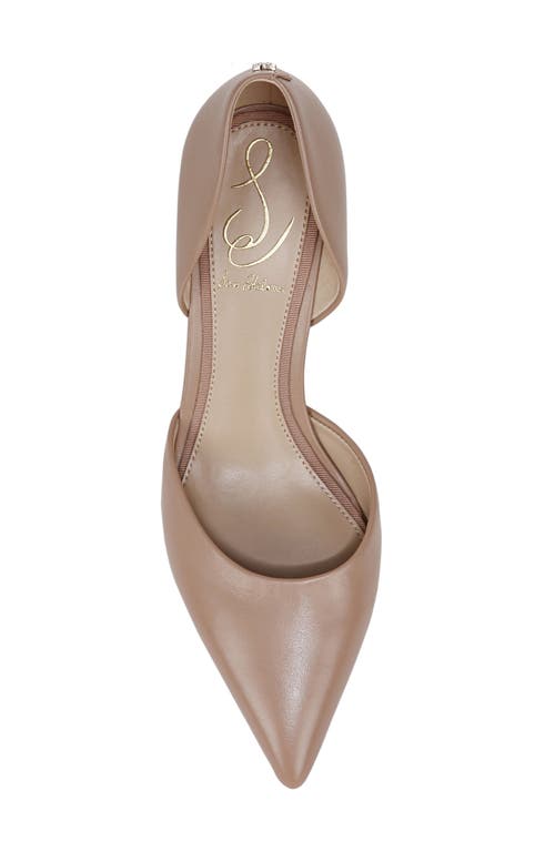 Shop Sam Edelman Victoria D'orsay Pointed Toe Pump In Soft Beige