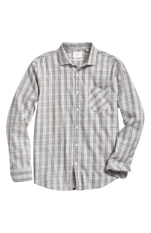 Billy Reid John T Standard Fit Mélange Plaid Button-Up Shirt in Light Grey Melange 