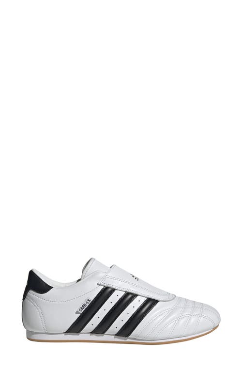 Adidas Originals Taekwondo Sneaker Quilted Rubber Sole Stripes In White/black/gum