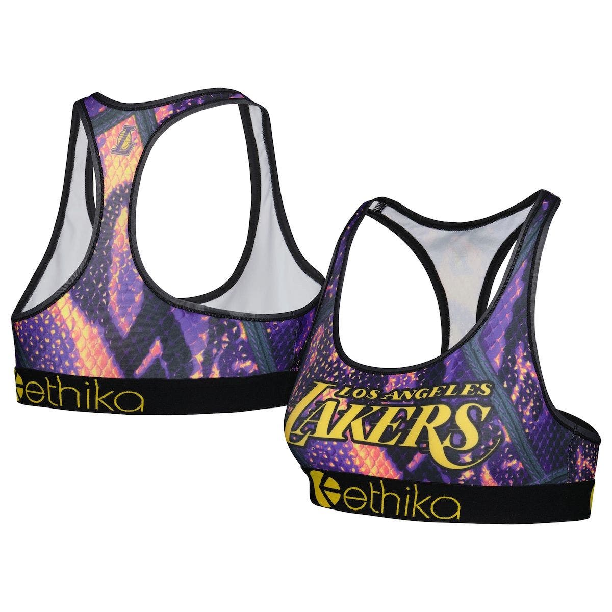 Ethika Women's Ethika Purple Los Angeles Lakers Racerback Sports Bra