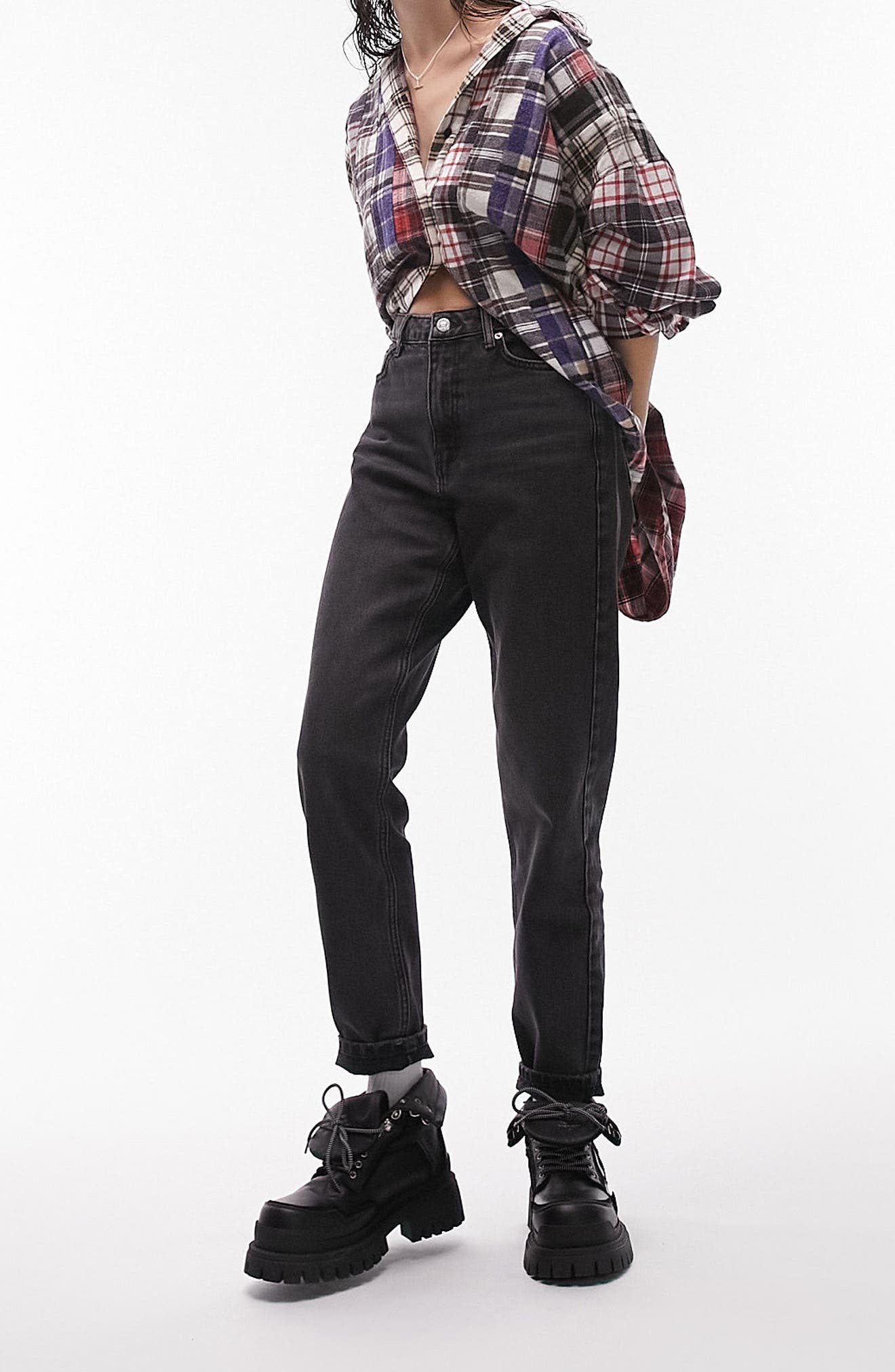 Topshop Washed Mom Jeans | Nordstrom