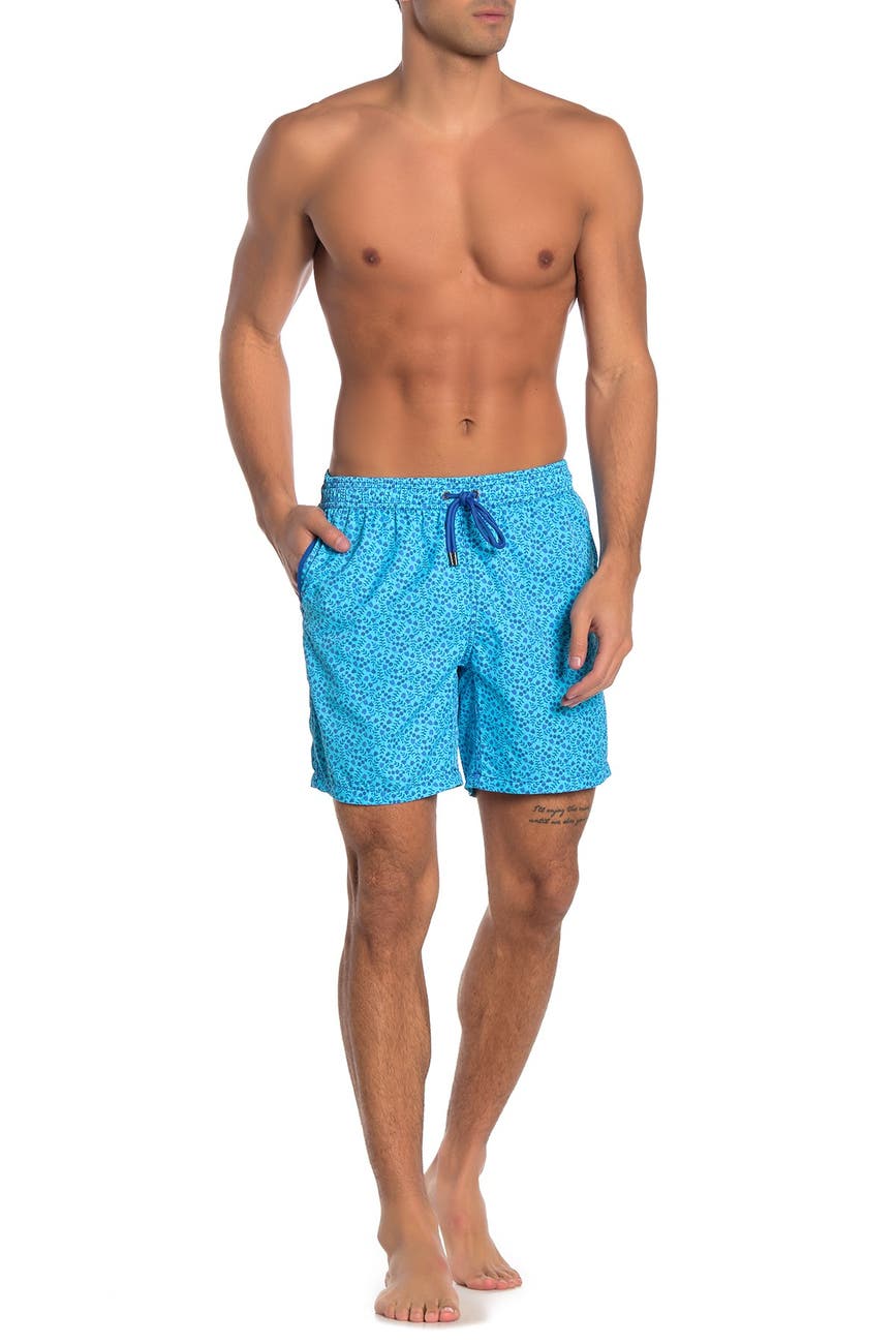 Mr. Swim | Leaves Print Drawstring Swim Shorts | HauteLook