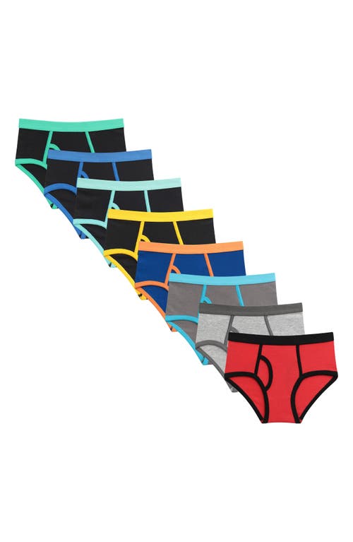 Shop Andy & Evan Kids' 8-pack Briefs In Black/blue Multicolored