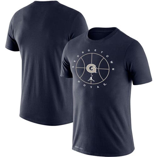 Men's Jordan Brand Navy Georgetown Hoyas Basketball Icon Legend Performance T-Shirt